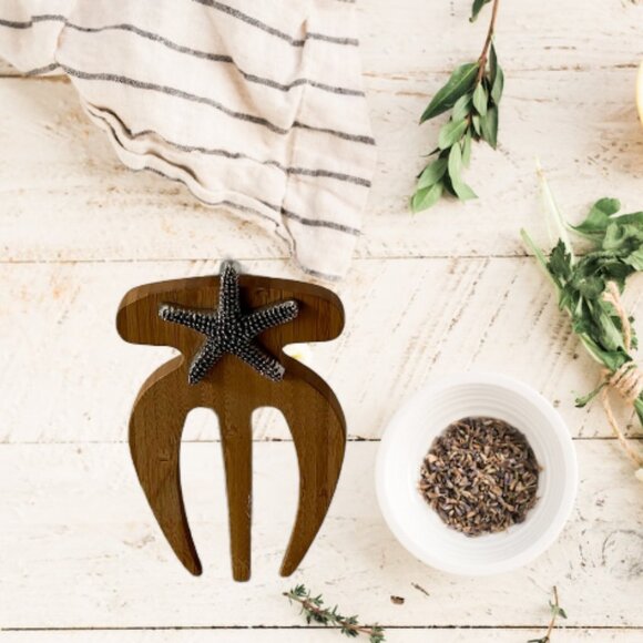 Bamboo Salad Hand With Knob Handle - Picture 4 of 7